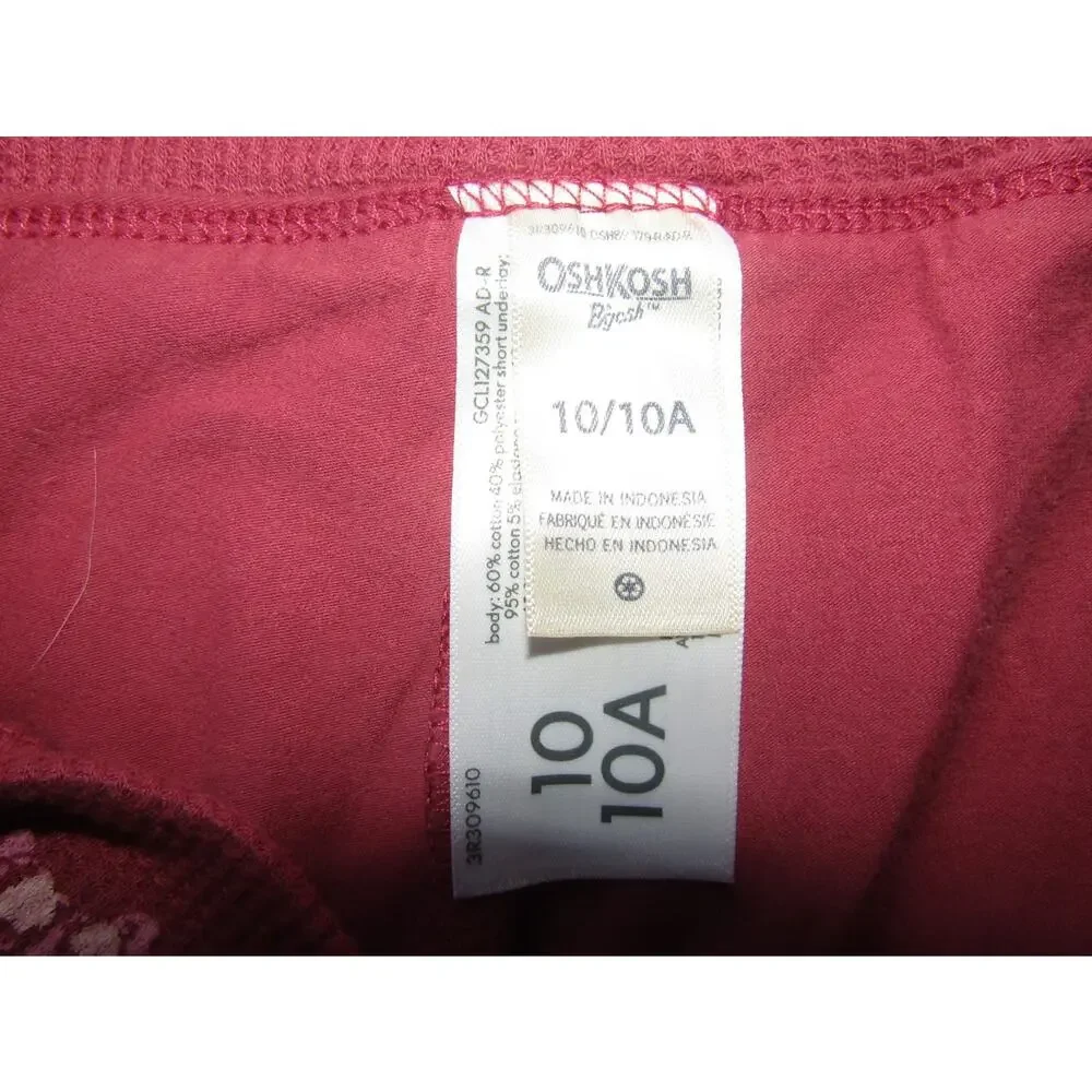 VTG Y2K OshKosh B’gosh Girls Skort Shorts Pink Floral Bow Print Size‎ 10A